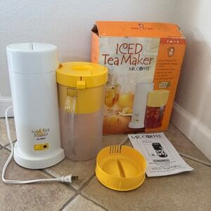 Mr. Coffee Iced Tea Pot Brewer Maker Model Yellow TM1S 2 Quart Pitcher Open Box